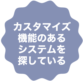 カスタマイズ機能のあるシステムを探している